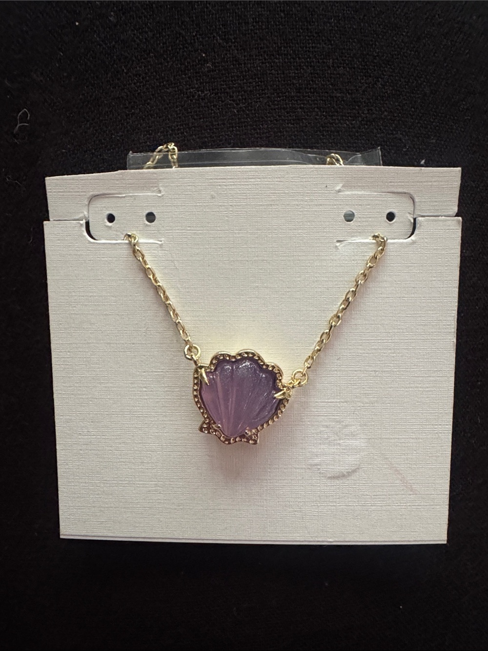Kendra Scott Purple Brynn SeaShell Pendant Gold Chain Necklace NEW $79